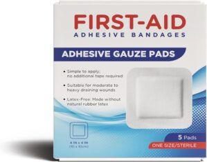 ضمادات شاش لاصقة للإسعاف...