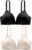 حمالة صدر من Dress Cici Plunge Push Up، حمالة صدر لاسلكية على شكل تي شيرت، حمالة صدر لتقليل حجم الصدر الجانبي (عبوتان)